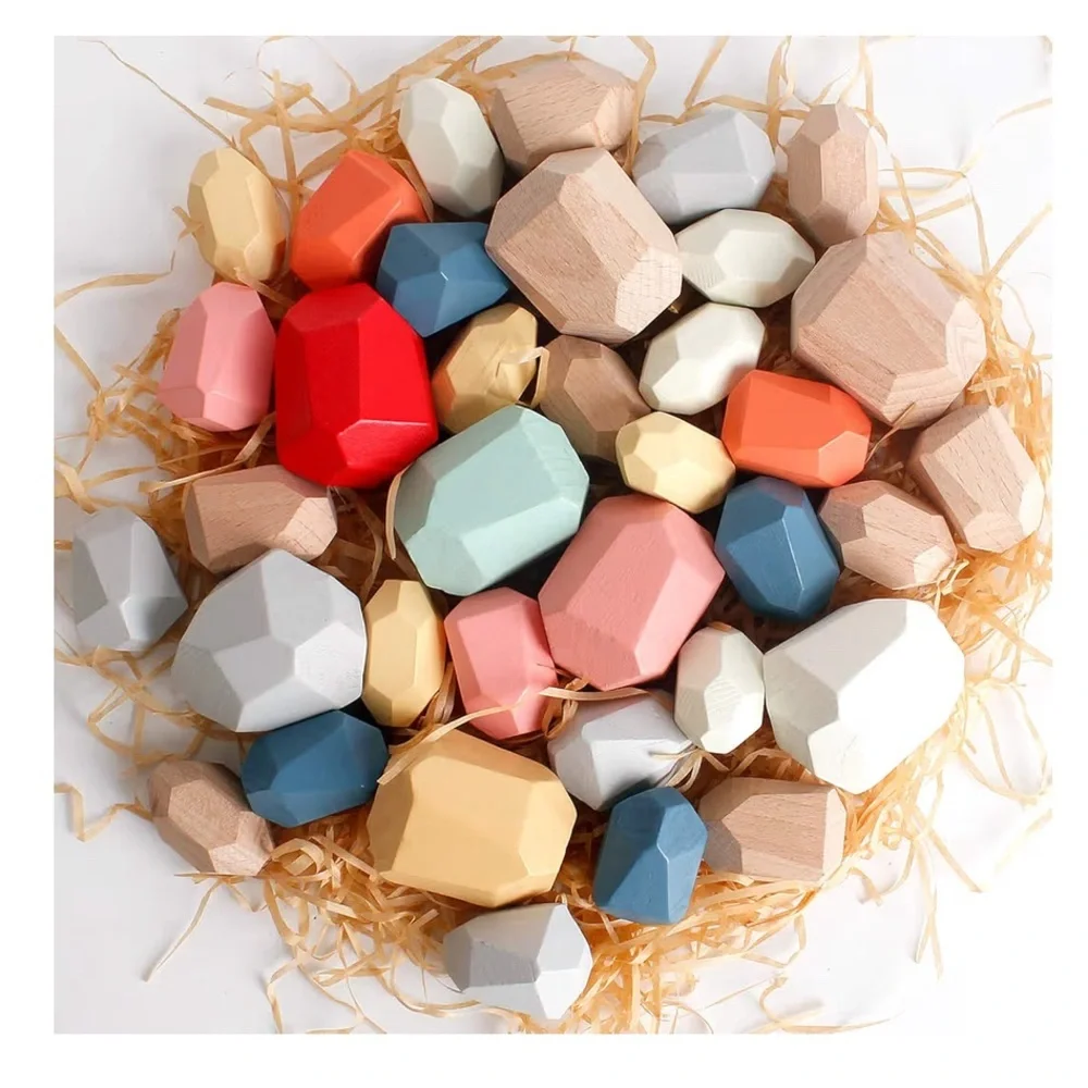 Sorting stacking rocks, wooden 36 pcs - Picture 5 of 10